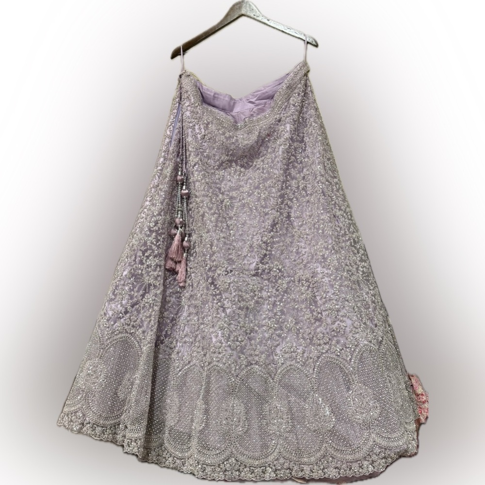 Wedding lehenga, choli, and dupatta